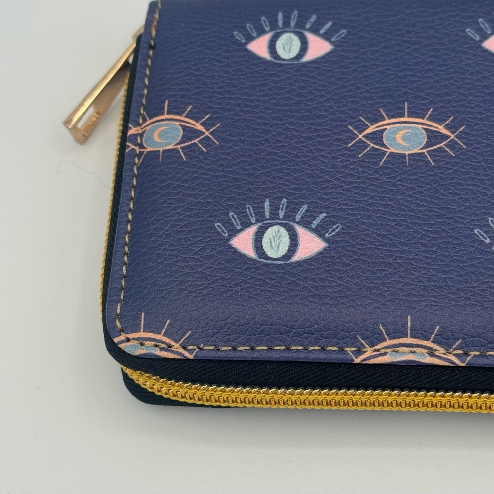 Evil Eye Celestial Eye Pattern Navy Blue Zip Arou… - image 3